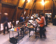 'Atelier Werkplaats Molenpad in Amsterdam / painting session from movement and intuition'.